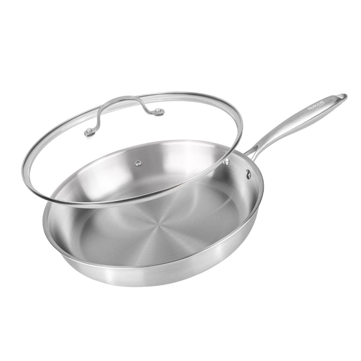 30cm Stainless Steel Frying Pan with Lid, Nuovva
