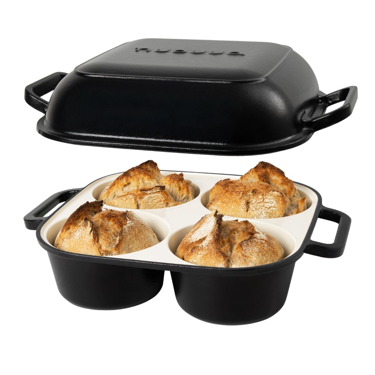 Enamelled Cast Iron Quad Bread Loaf Pot, Nuovva