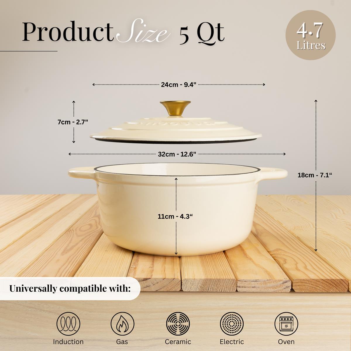 Enamelled Cast Iron Dutch Oven Casserole Pot, Nuovva - Image 3