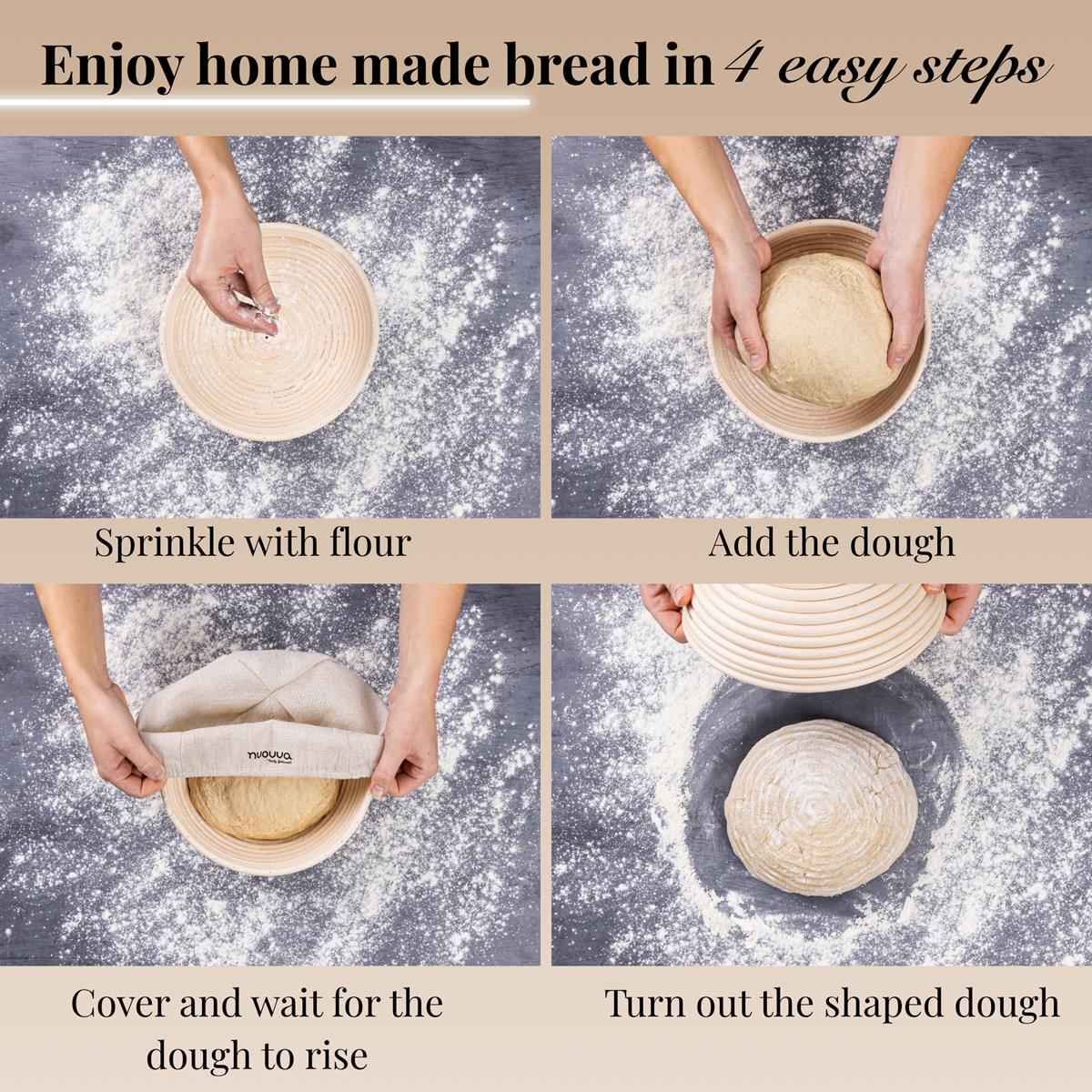 12-Piece Sourdough Bread Baking Kit with 9-Inch Proofing Basket, Nuovva - Image 8