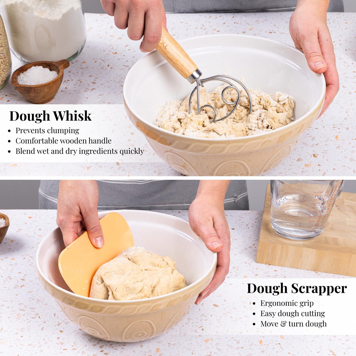 12-Piece Sourdough Bread Baking Kit with 9-Inch Proofing Basket, Nuovva - Image 6