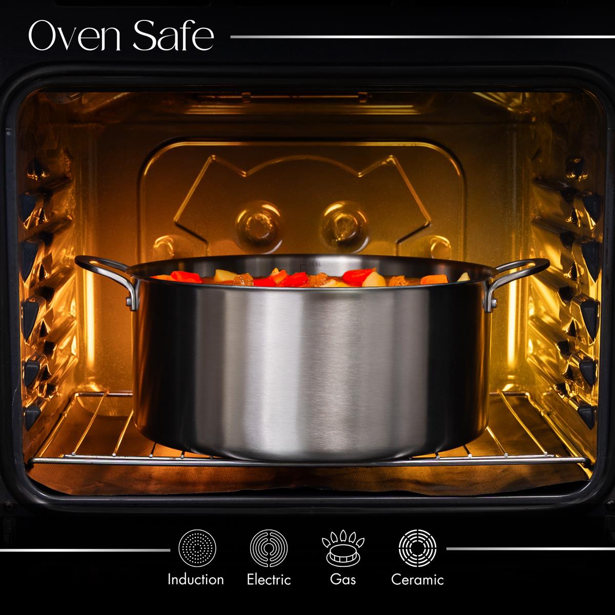 Stainless Steel Shallow Casserole Dish with Lid, Nuovva - Image 12