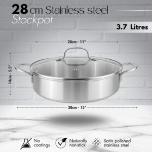 Alternative view of Stainless Steel Shallow Casserole Dish with Lid, Nuovva